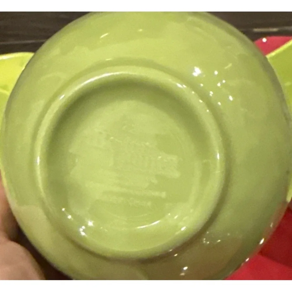 Better Homes Gardens Floral Green Red‎ Dinner Plates Bowls 7 Piece Set Melamine